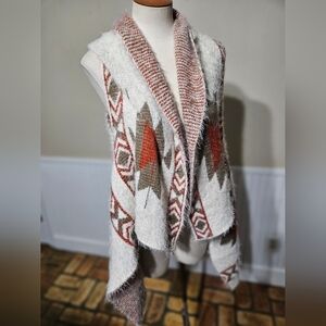 Unbranded Super Soft Aztec Boho Cardigan Vest Large